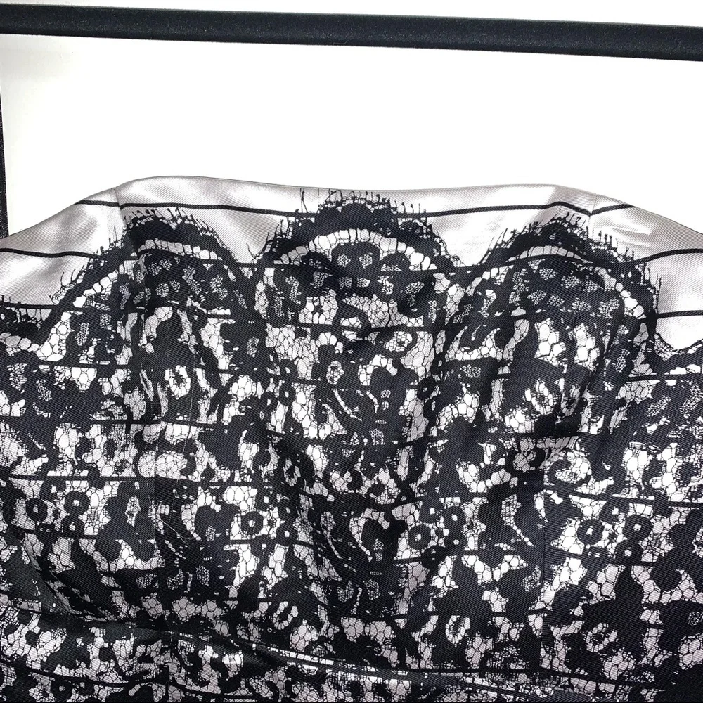 NWOT Tibi Black & Ivory Floral Silk Blend Strapless Dress SZ 8 w/ Measur… - Picture 3 of 16